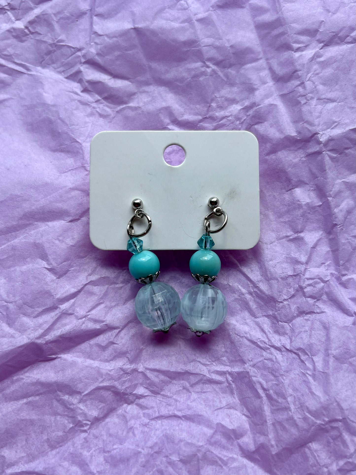 Beaded stud earrings | Blue