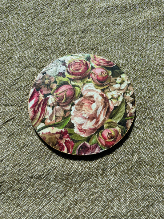 Pink Flower Upcycled Fridge Magnet
