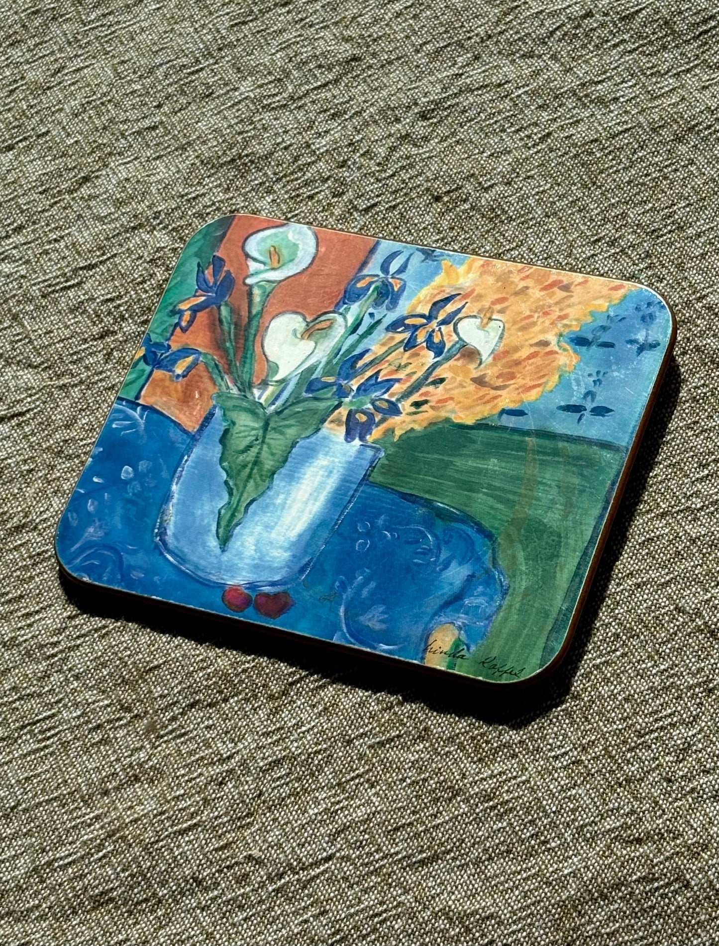 Cork Painting Upcycled Fridge Magnet