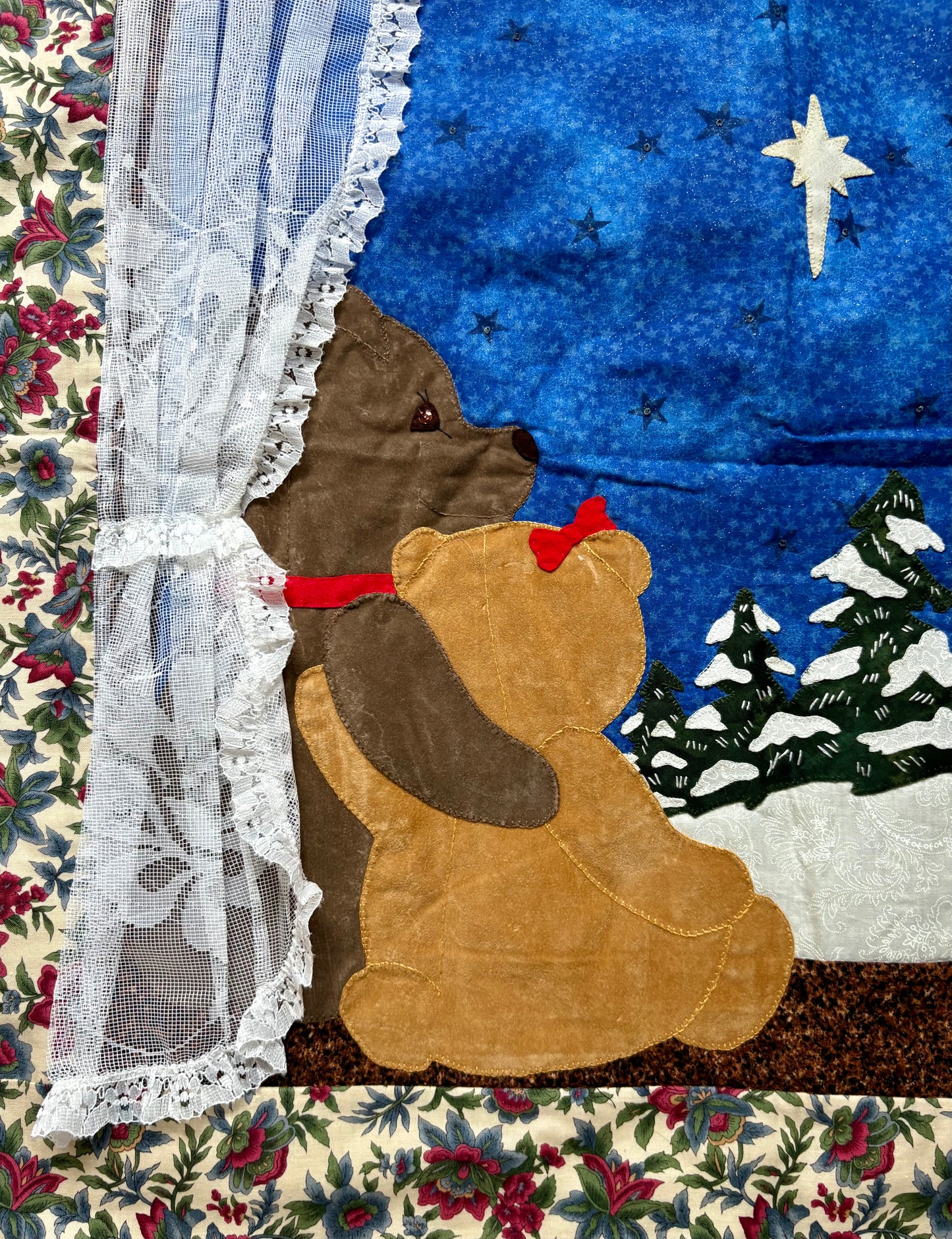 “Christmas Bears” Handmade Quilt Wall Hanging