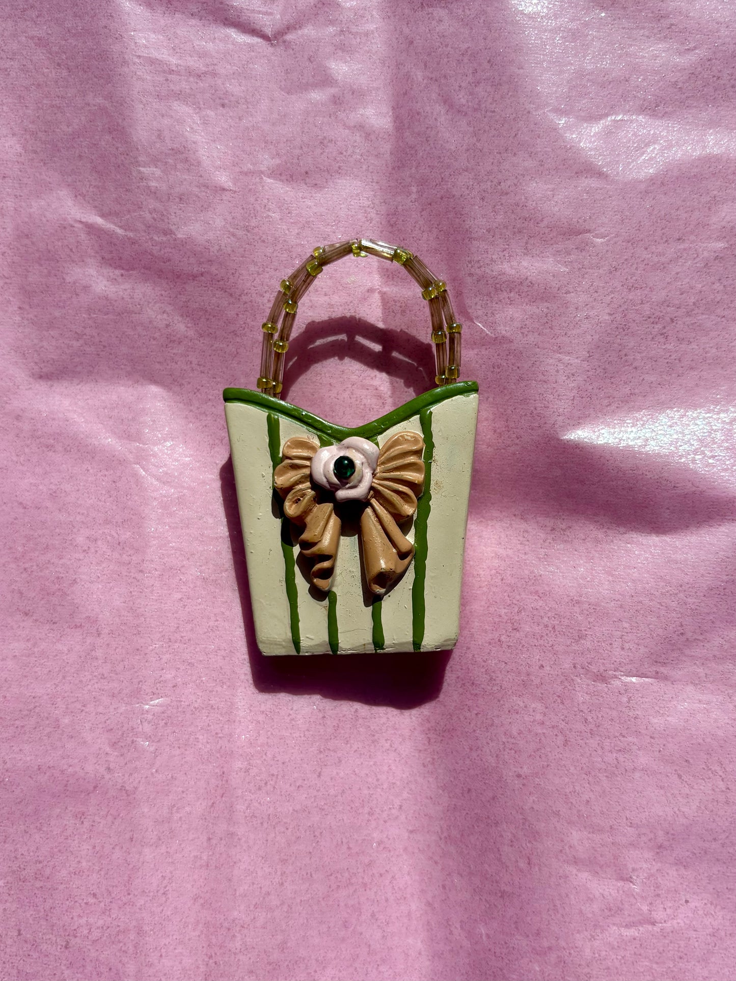 Mini Ceramic Handbag Upcycled Magnet