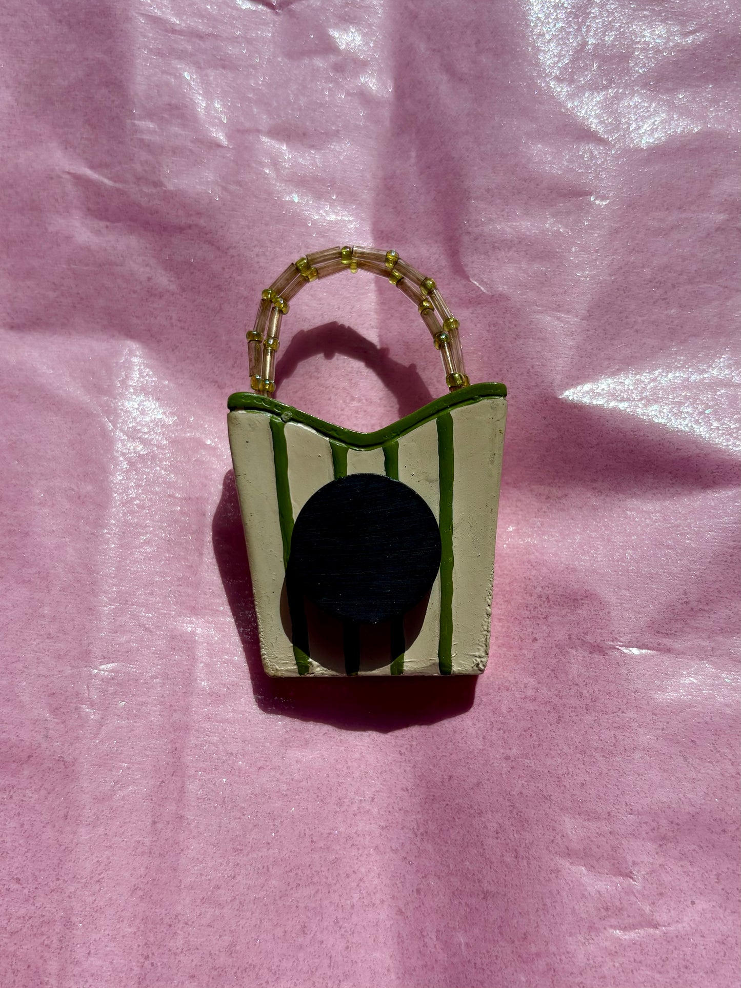 Mini Ceramic Handbag Upcycled Magnet