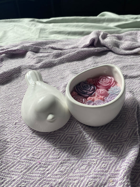 Ceramic bird candle