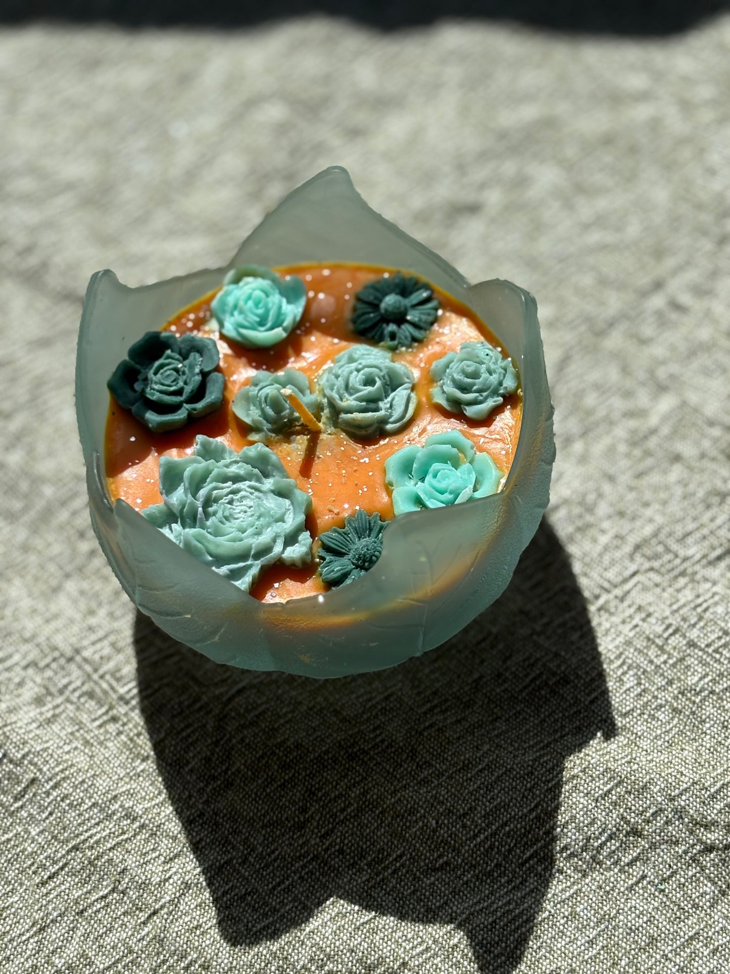 Upcycled Glass Halloween Candle
