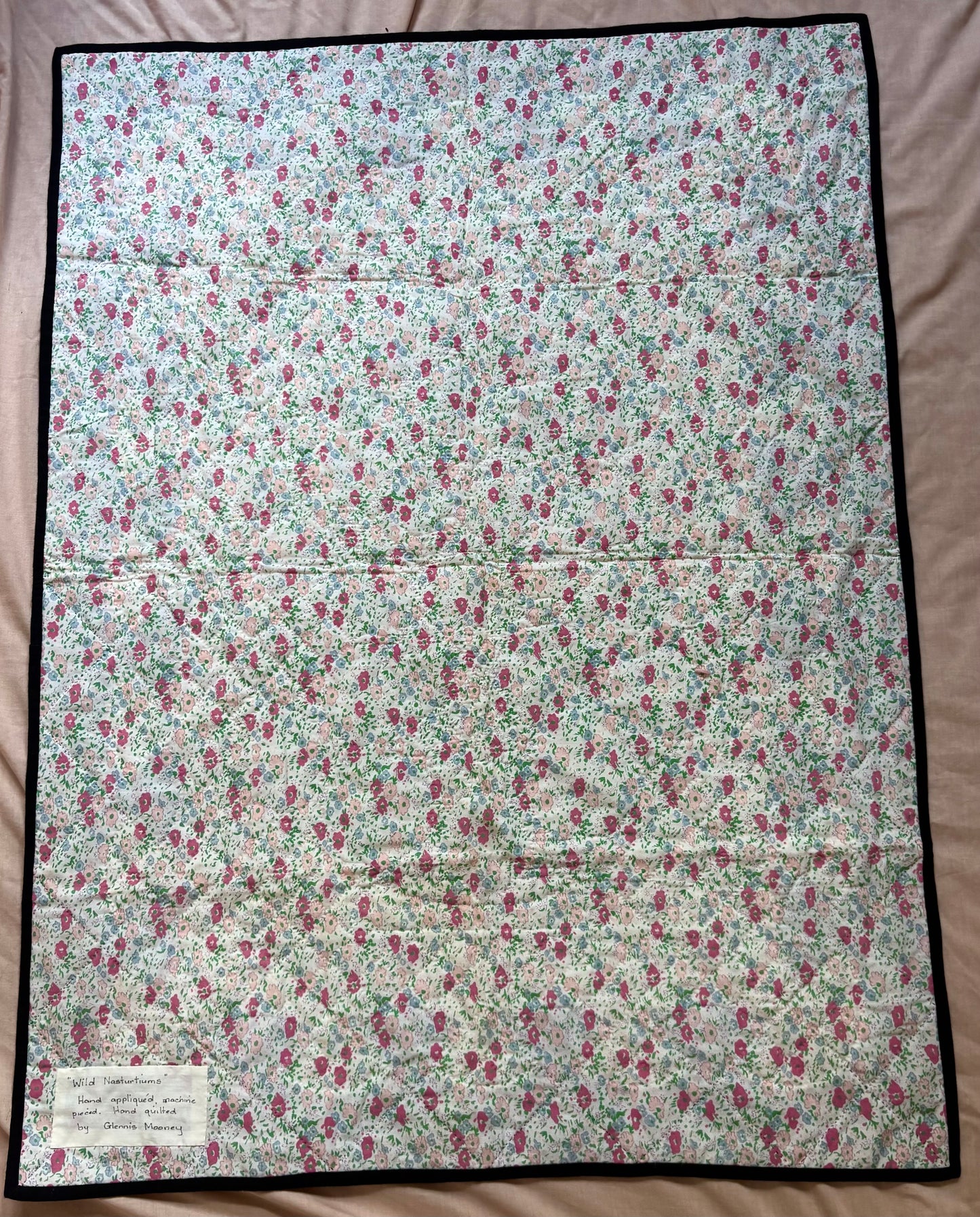 “Wild Nasturtiums” Handmade Quilt Wall Hanging