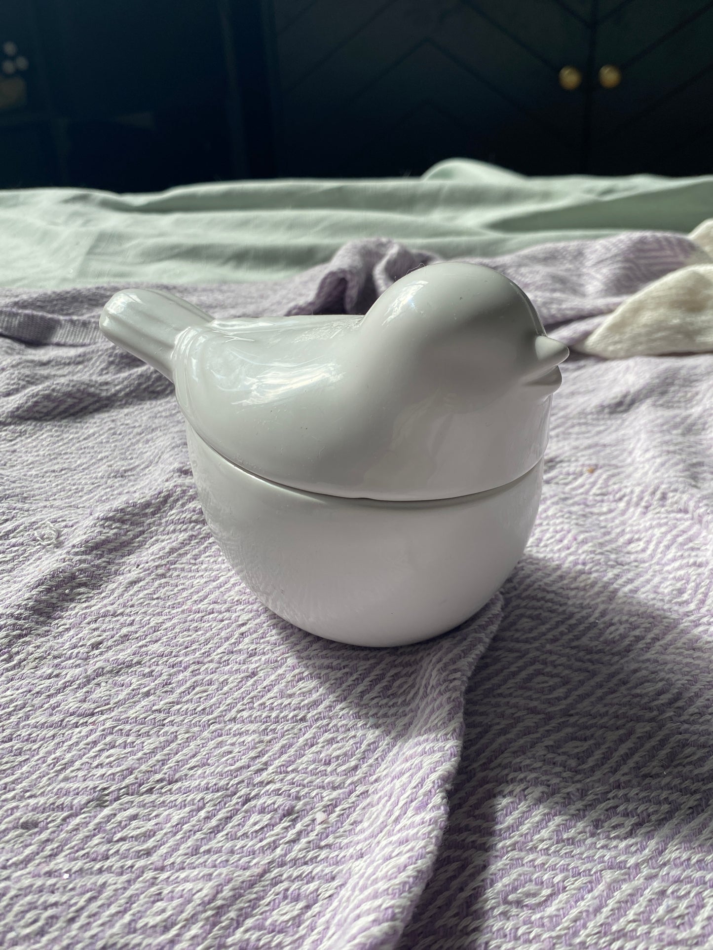 Ceramic bird candle