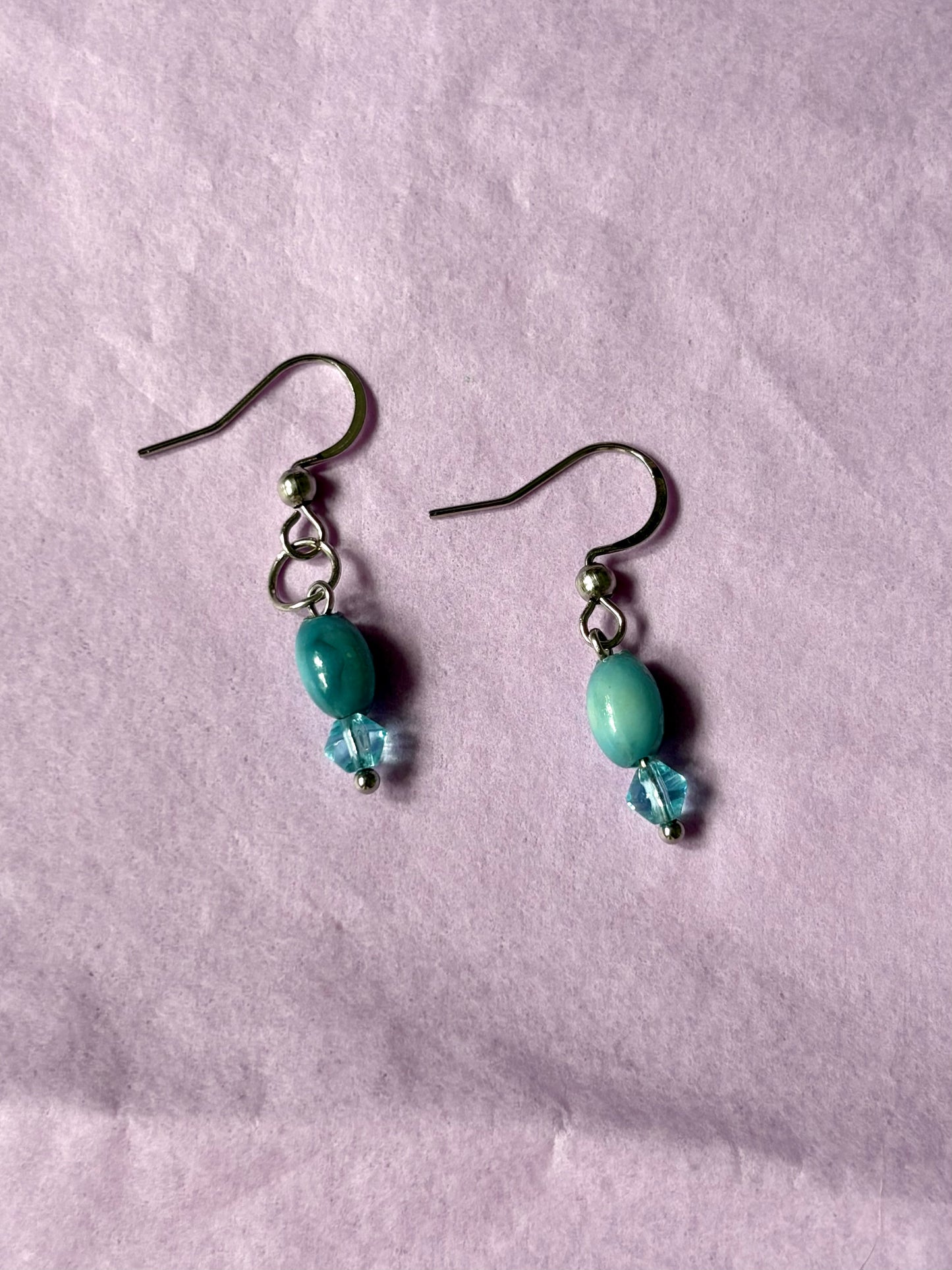 Sterling silver beaded earrings | Blue