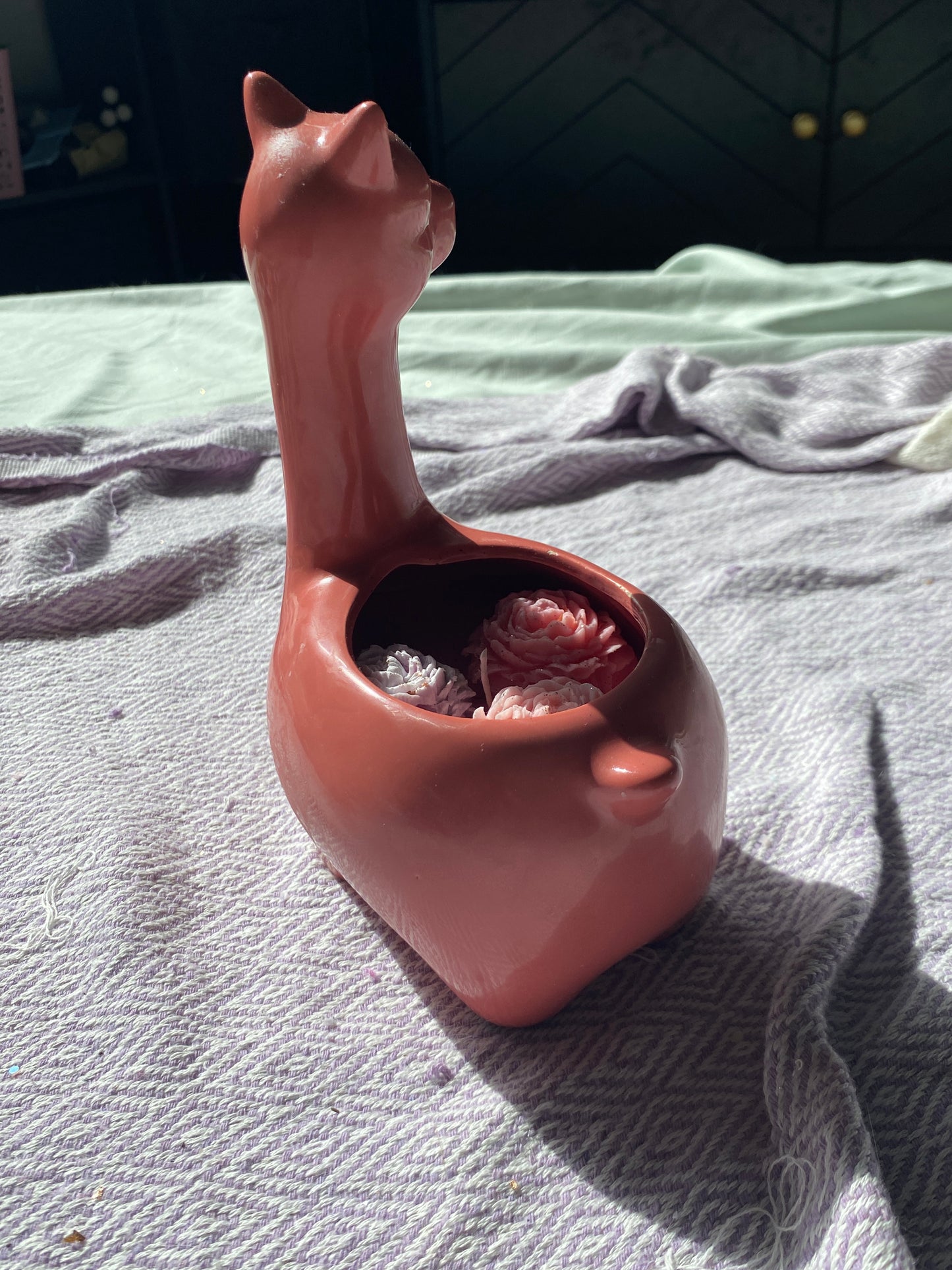 Ceramic llama candle