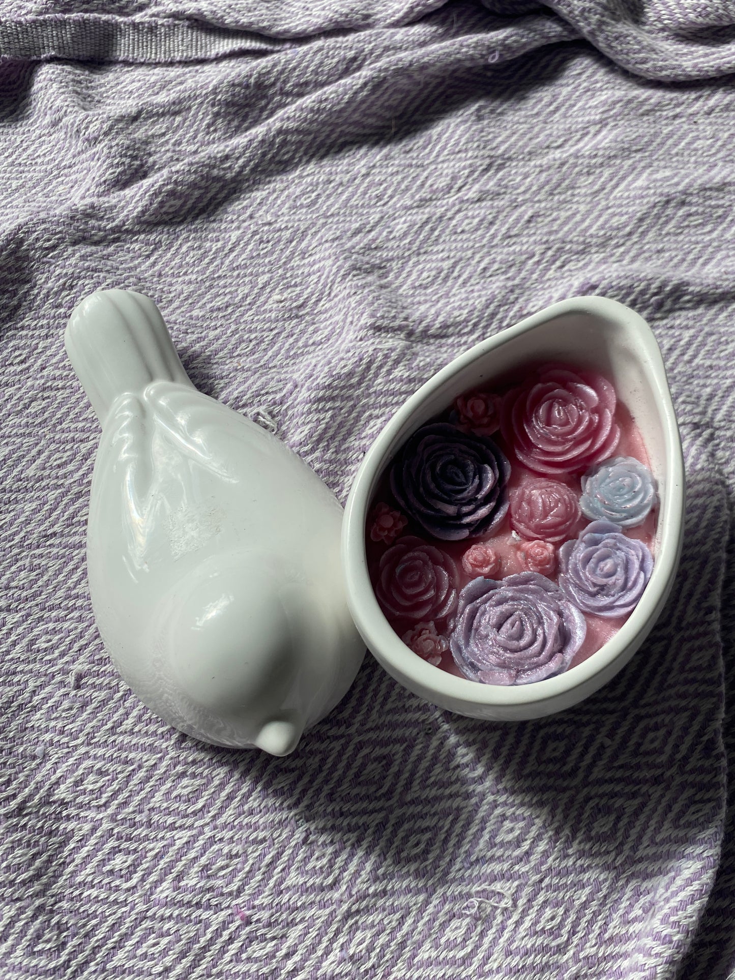 Ceramic bird candle