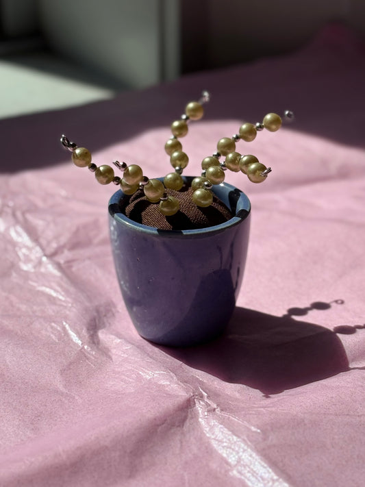 Upcycled Beaded Pot Plant