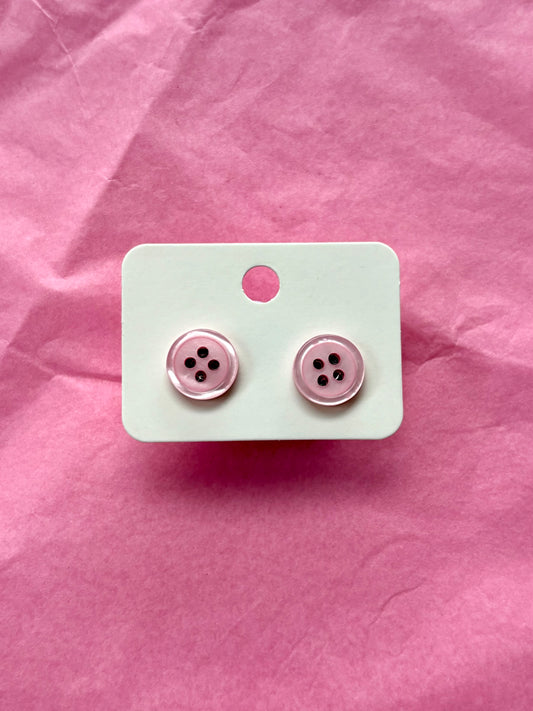 Stainless Steel Stud Button Earrings