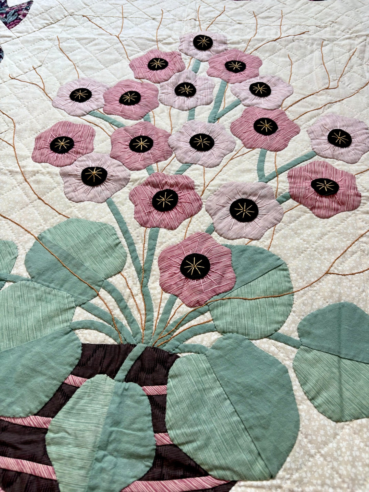 “Wild Nasturtiums” Handmade Quilt Wall Hanging