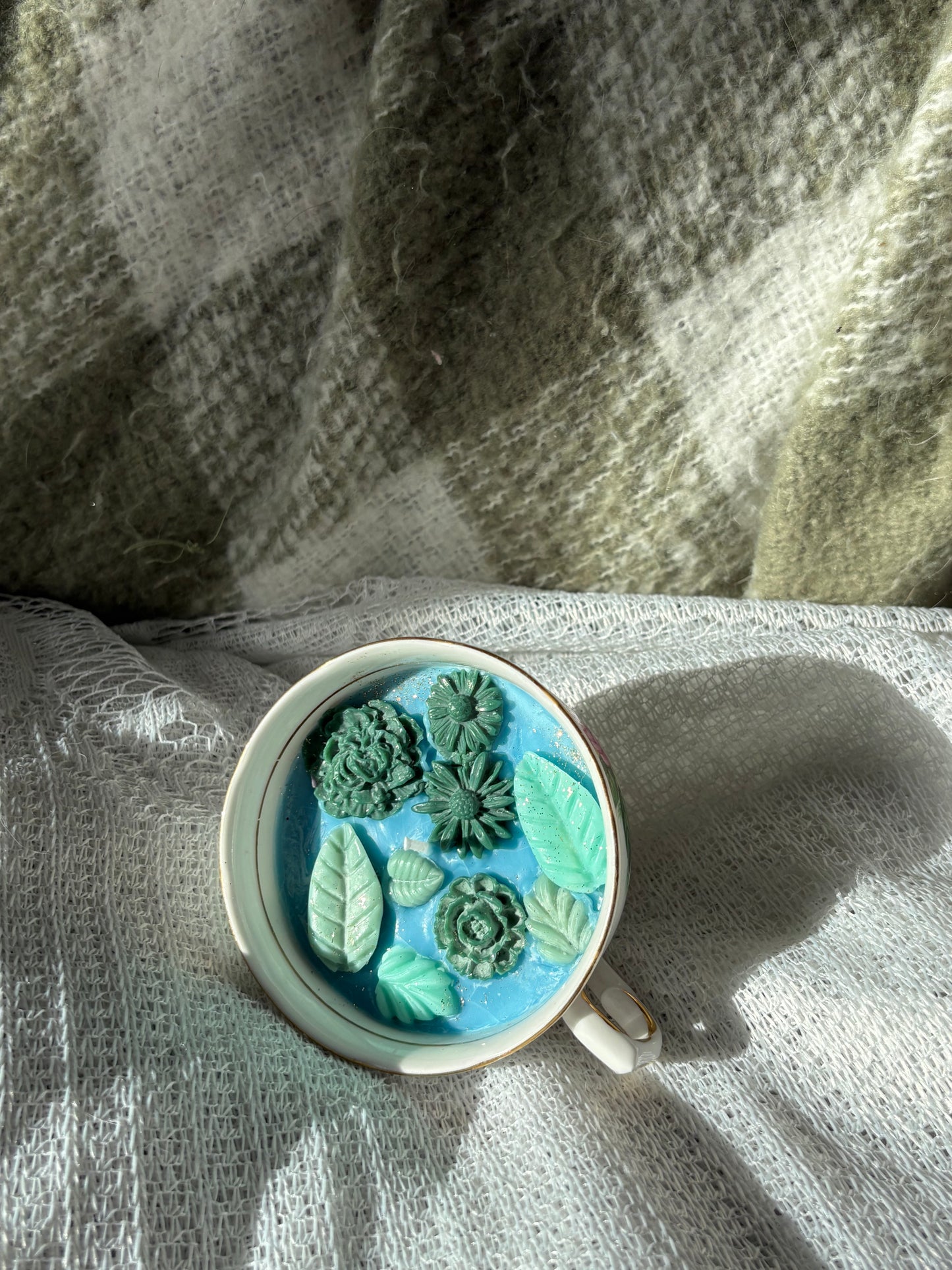 Upcycled teacup candle