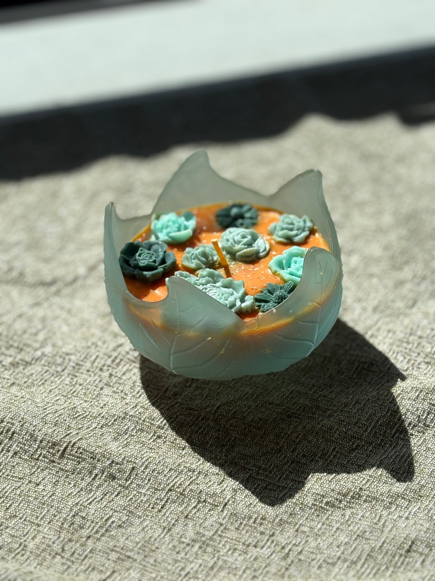 Upcycled Glass Halloween Candle