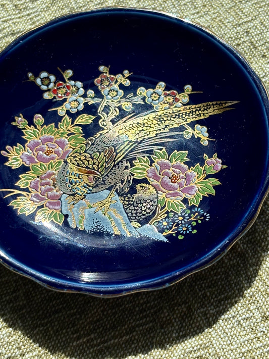 Blue Floral Ceramic Upcycled Fridge Magnet