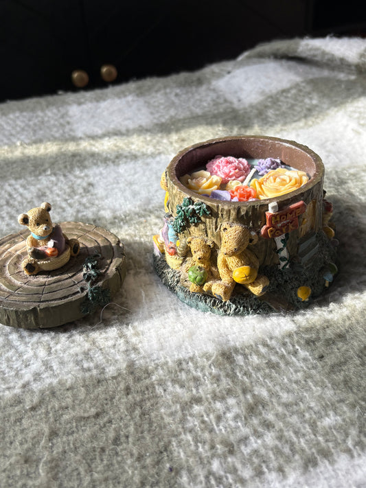 Upcycled teddy bear candle