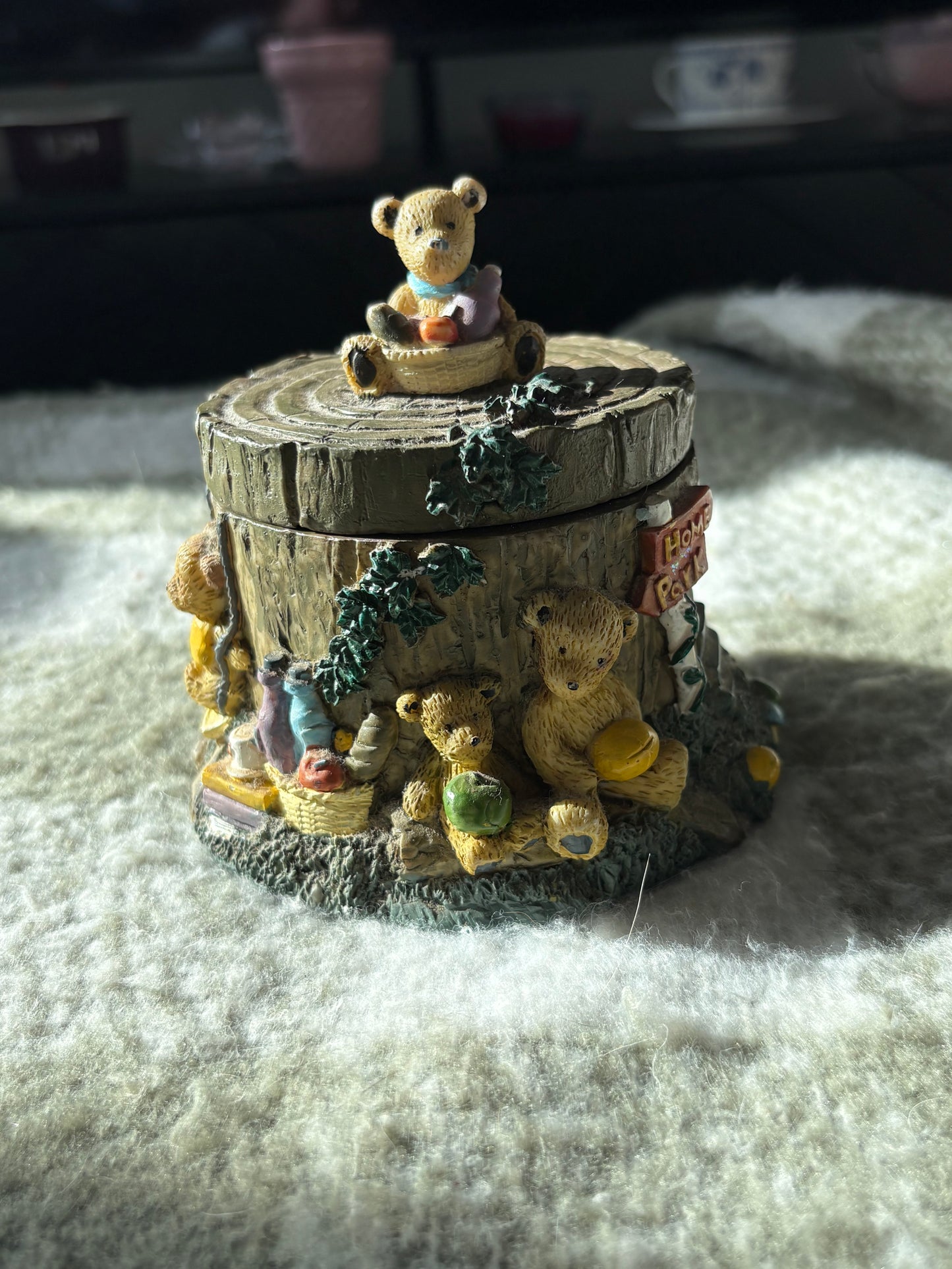 Upcycled teddy bear candle
