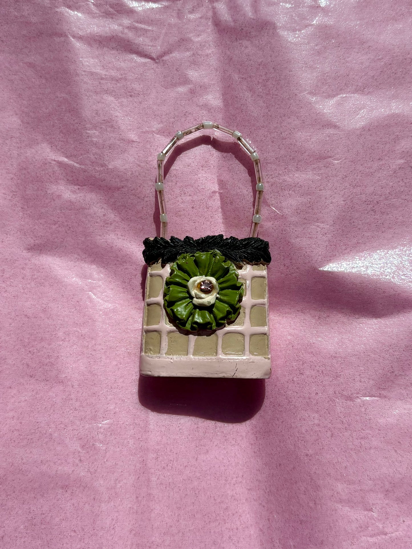 Mini Ceramic Handbag Upcycled Magnet