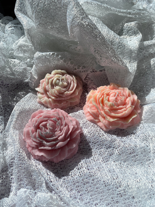 Pink flower candle