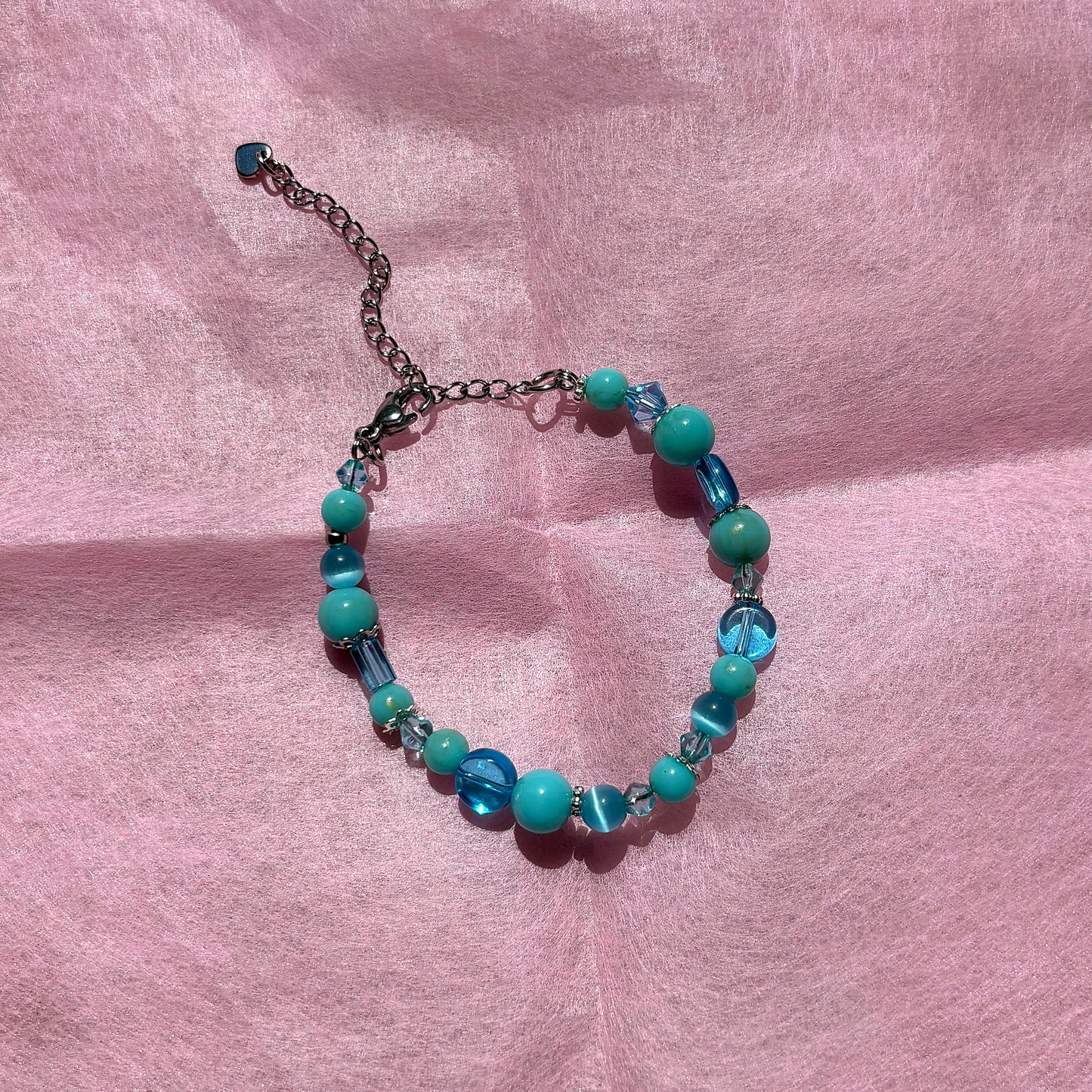 Blue Upcycled Beaded Bracelet