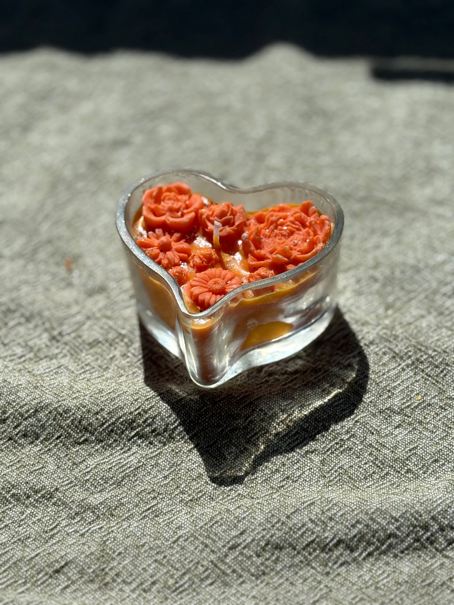 Upcycled Scented Candle | Glass Heart