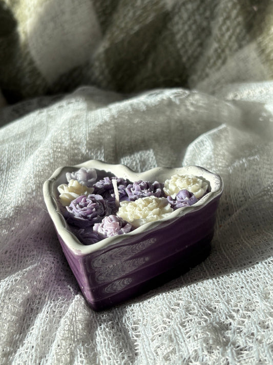 Upcycled heart candle