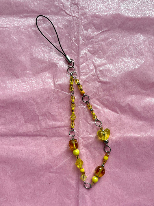 Beaded phone charm | Yellow