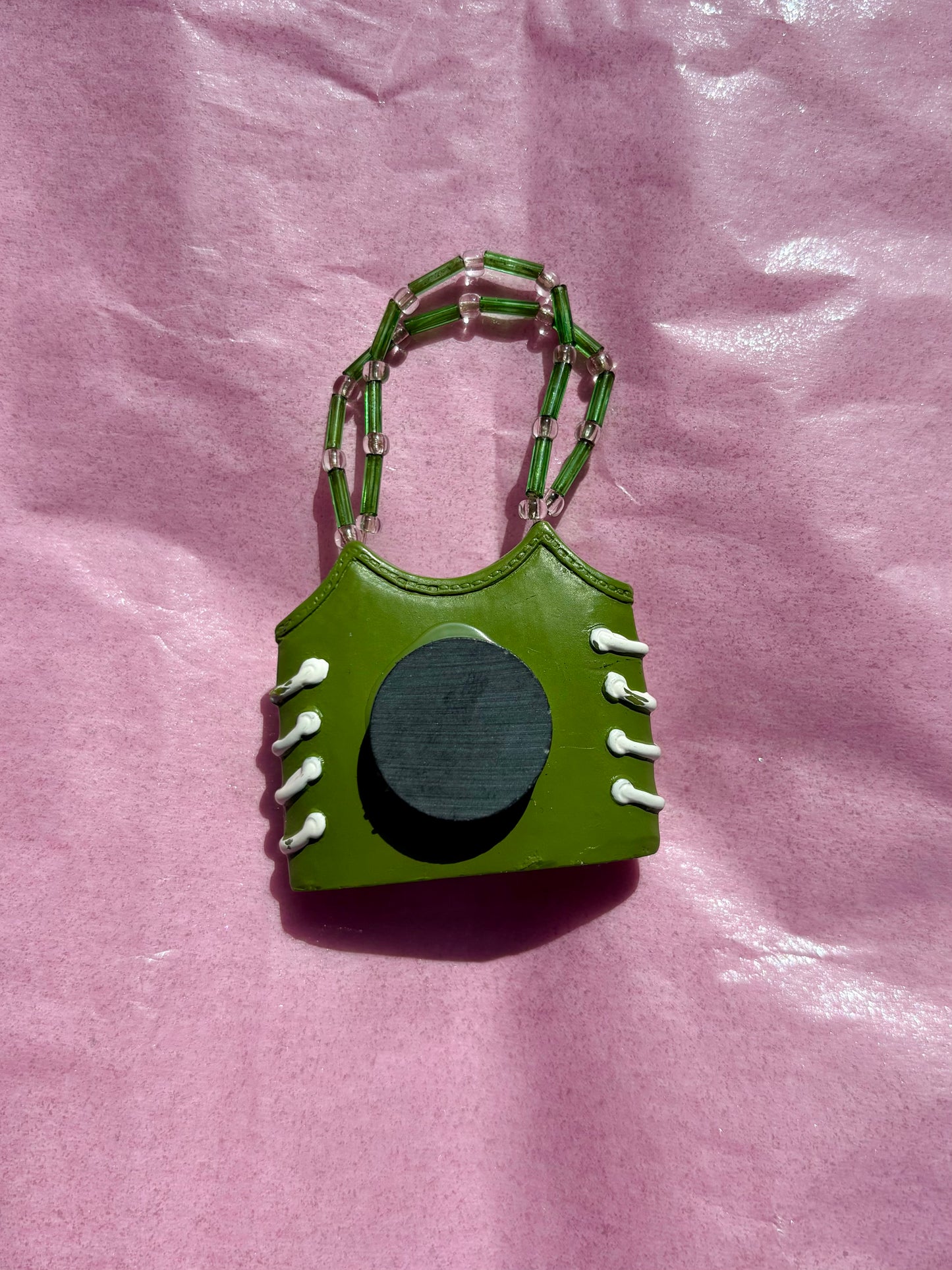 Mini Ceramic Handbag Upcycled Magnet