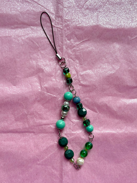 Beaded phone charm | Green