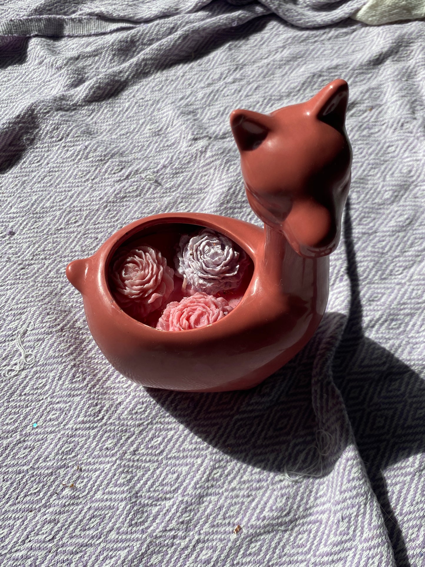 Ceramic llama candle