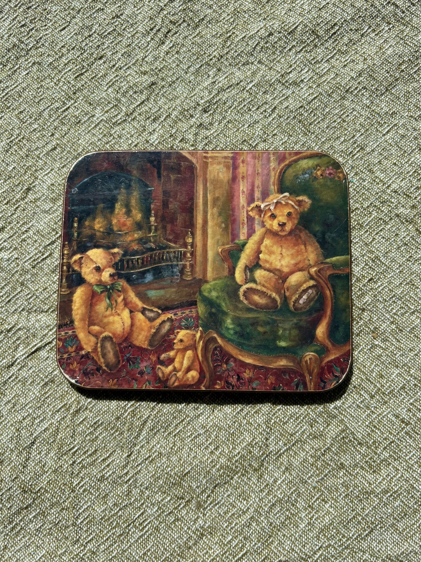 Teddy Bears Cork Upcycled Fridge Magnet