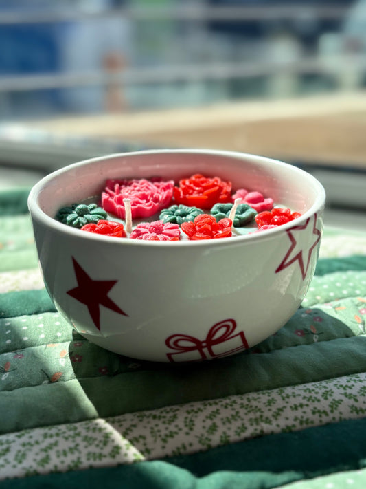 Upcycled Scented Candle | Christmas Bowl