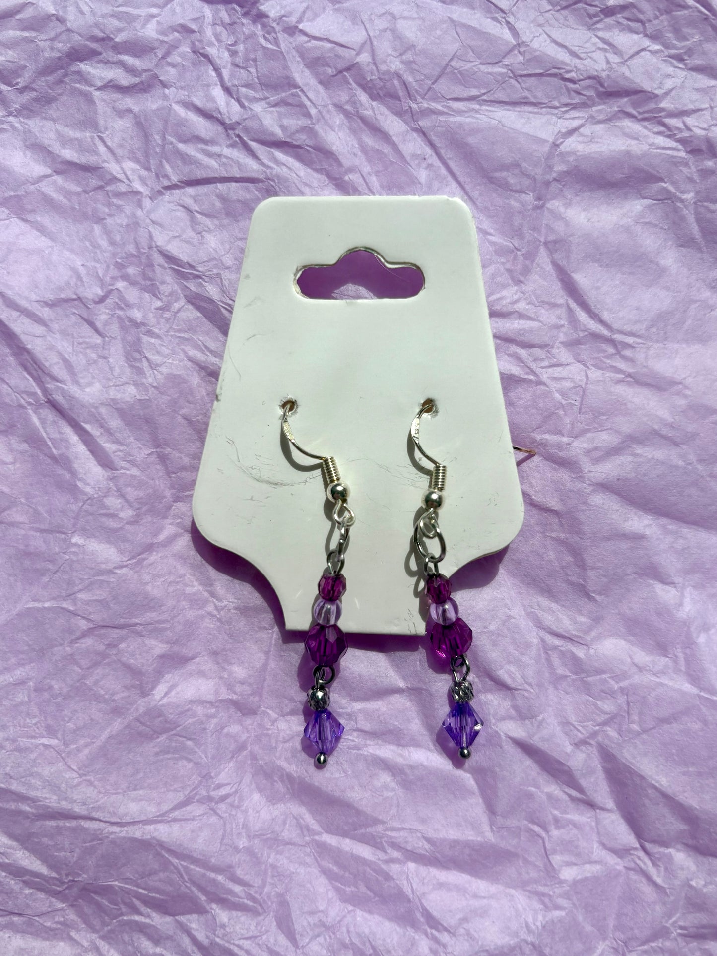Upcycled Beaded Earrings | Purple