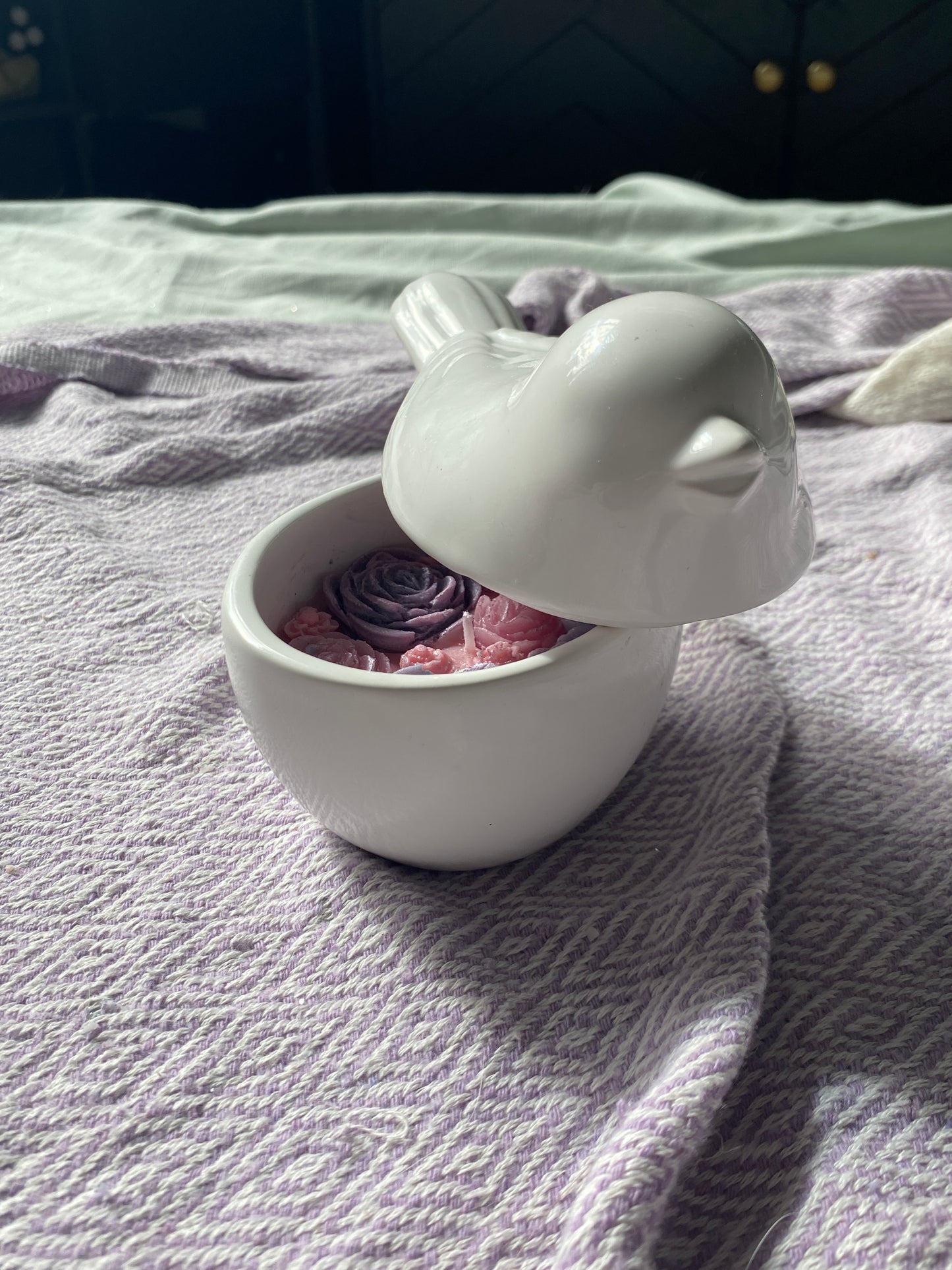 Ceramic bird candle