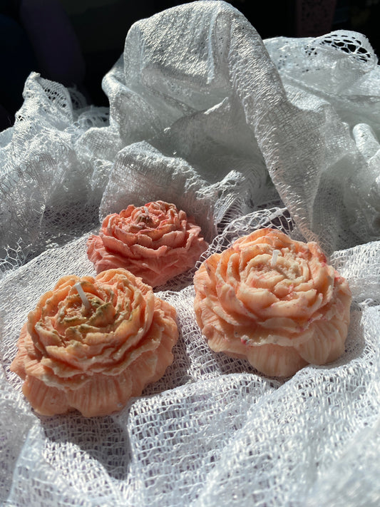Orange flower candle