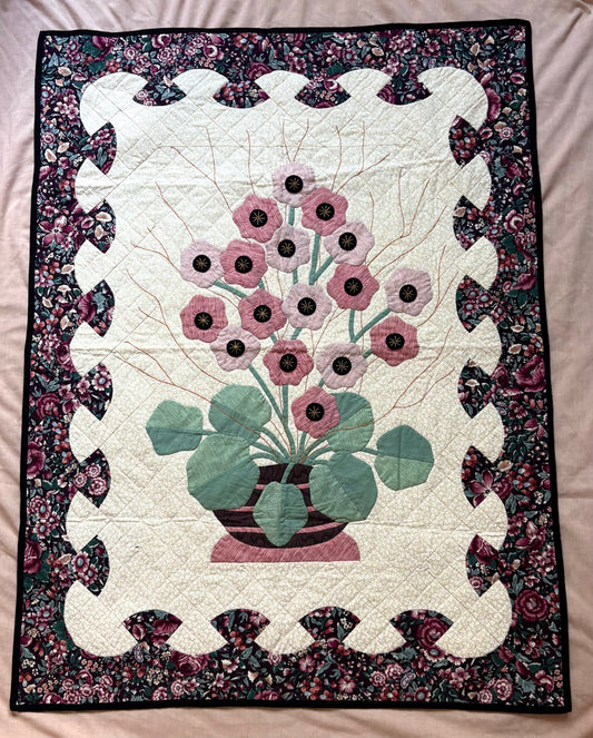 “Wild Nasturtiums” Handmade Quilt Wall Hanging