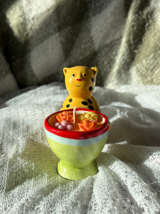 Mini leopard candle