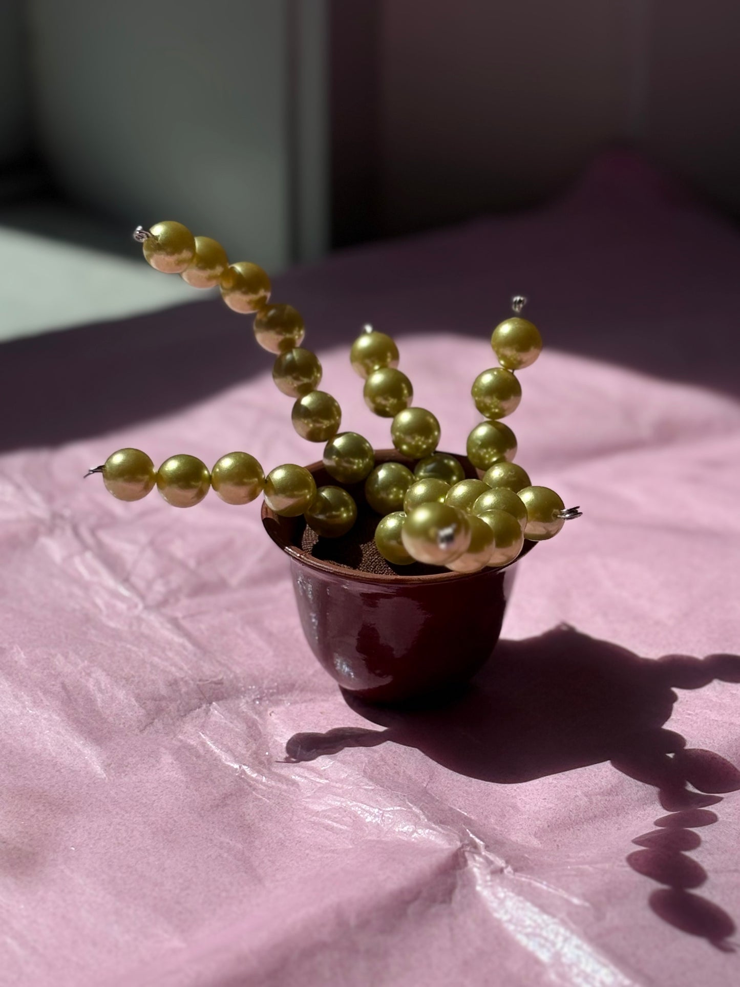 Upcycled Beaded Pot Plant