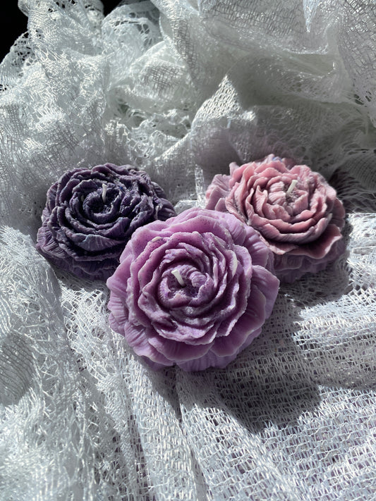 Purple flower candle