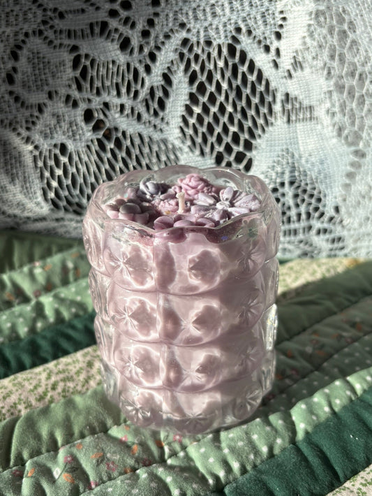 Upcycled glass candle