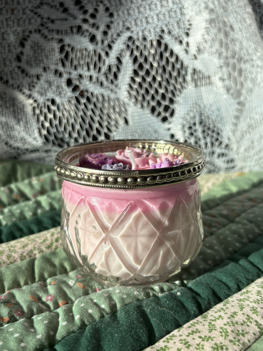 Upcycled glass candle