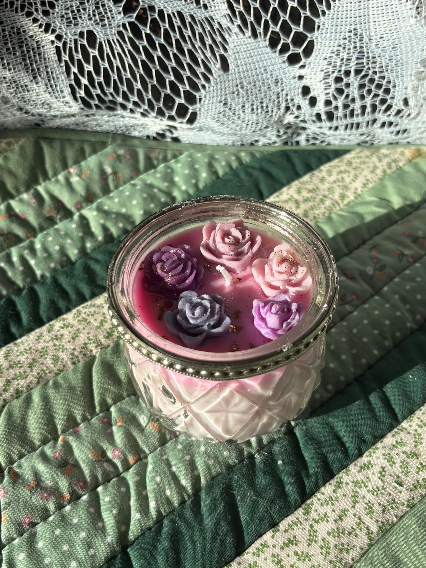 Upcycled glass candle