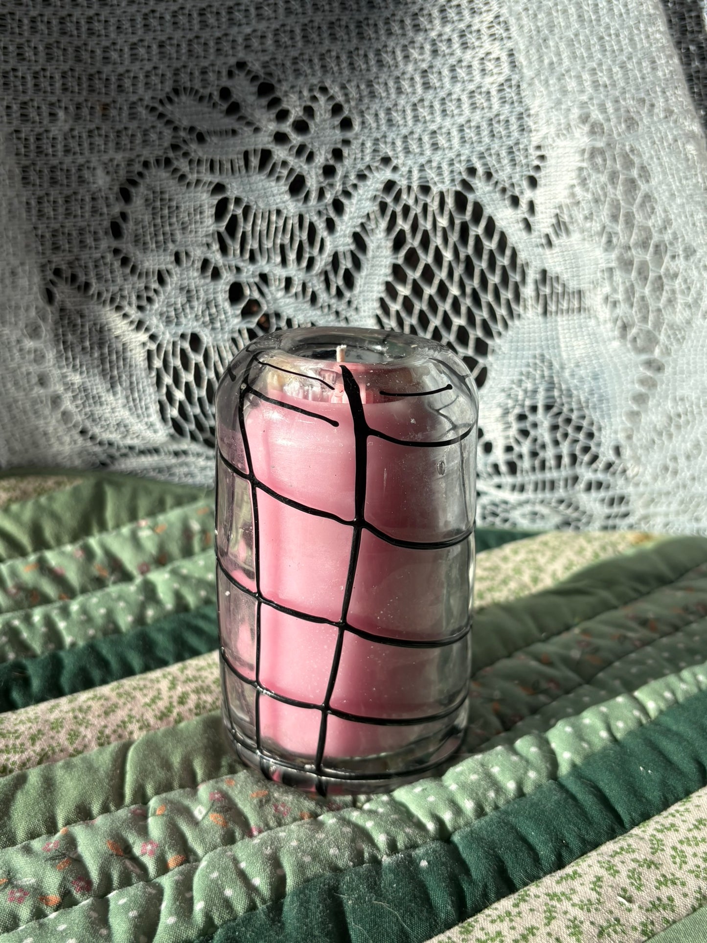 Upcycled glass candle