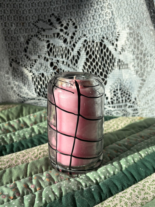 Upcycled glass candle