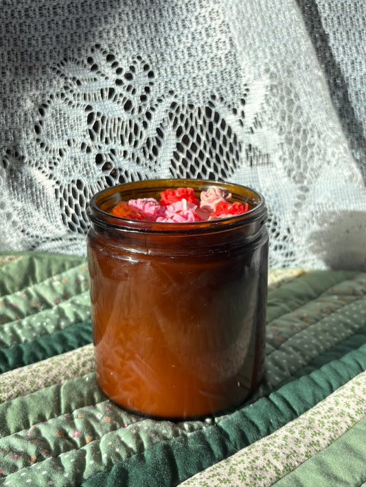 Upcycled glass candle