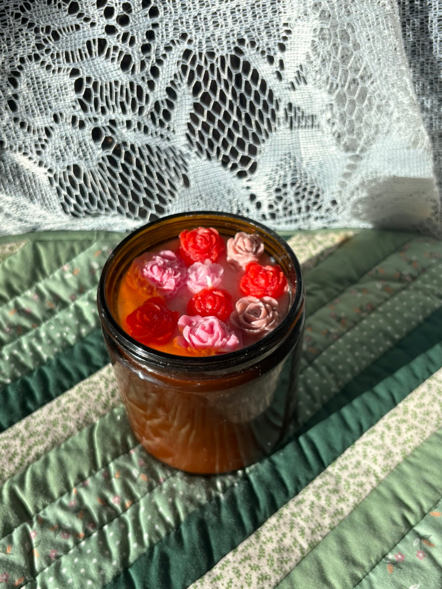 Upcycled glass candle