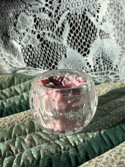 Upcycled glass candle
