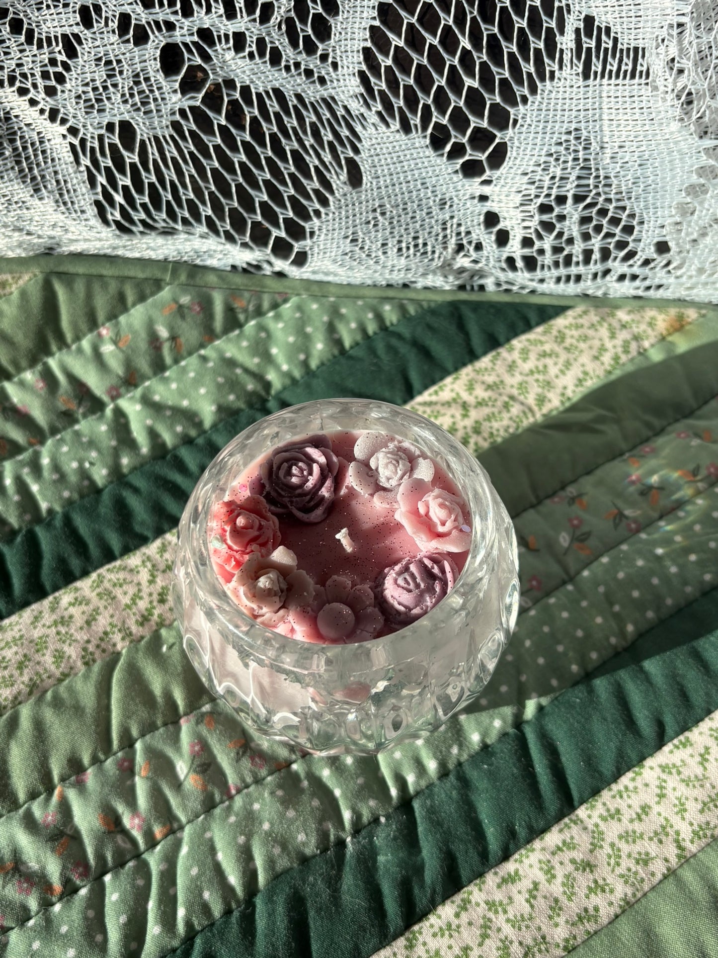 Upcycled glass candle