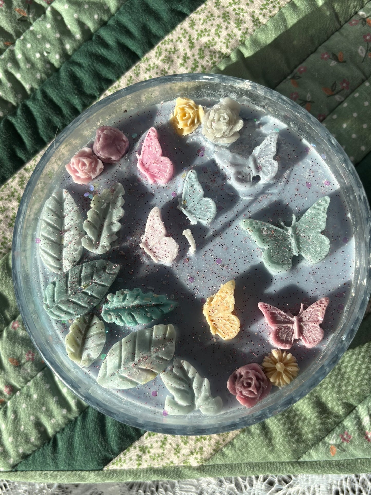 Upcycled glass bowl candle