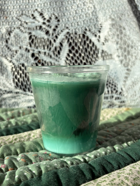 Upcycled glass candle